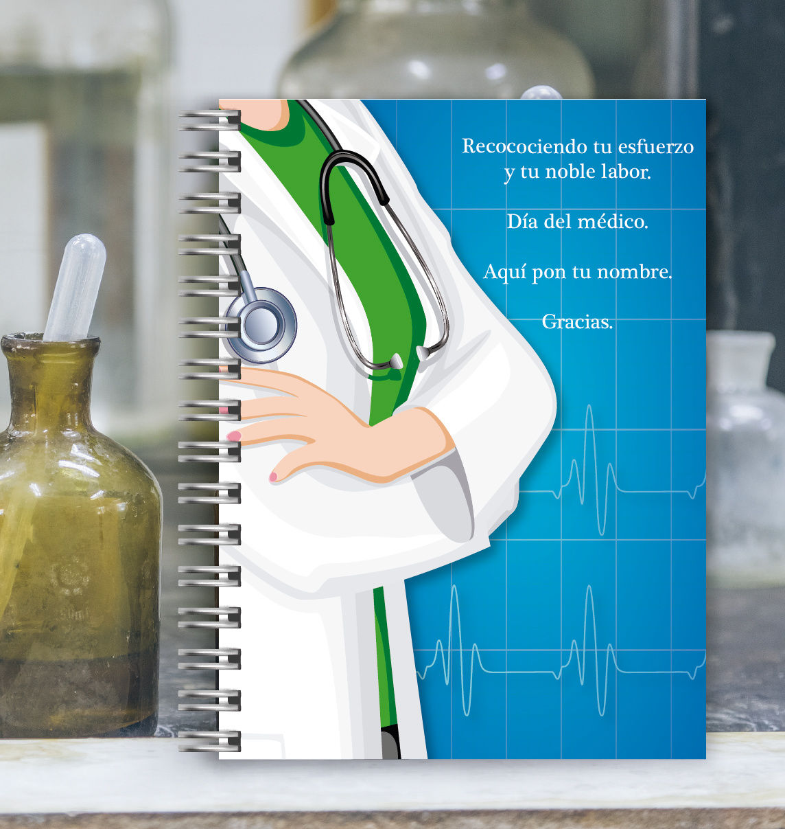 Libreta médico azul