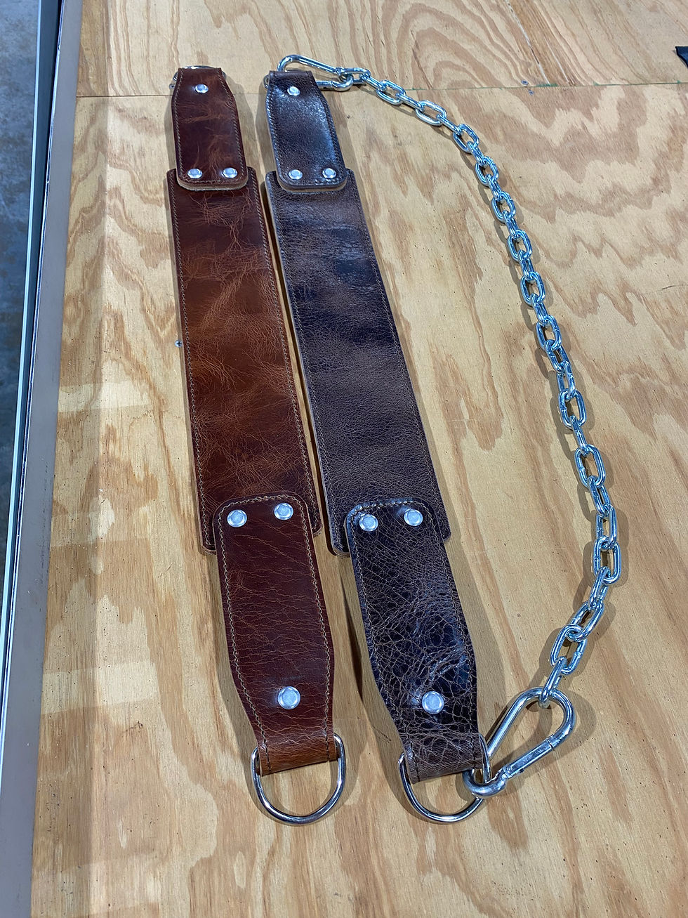 Thumbnail: Leather Dip Belt with Chain - For Weighted Pullups and Dips