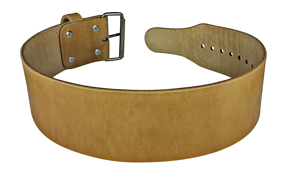 Thumbnail: 4in Single Ply Leather Weightlifting Belt Single Prong for Men and Women