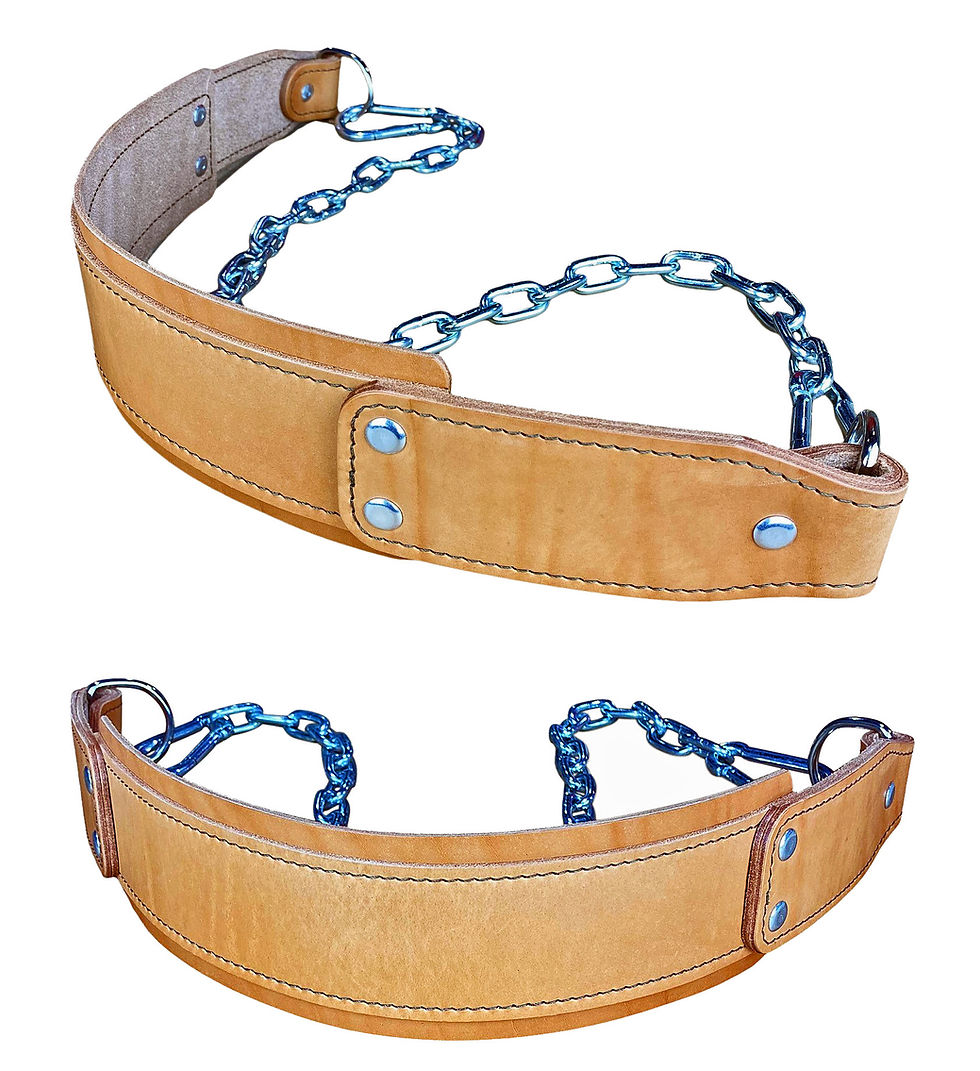 Thumbnail: Leather Dip Belt with Chain - For Weighted Pullups and Dips