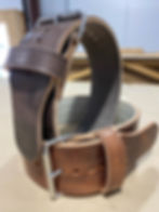 Thumbnail: Water Buffalo Double Ply Belts - Antique Chocolate