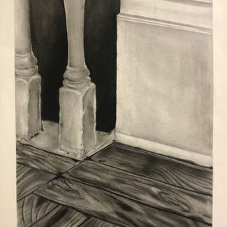 Focus on the way a railing is connected to the floor