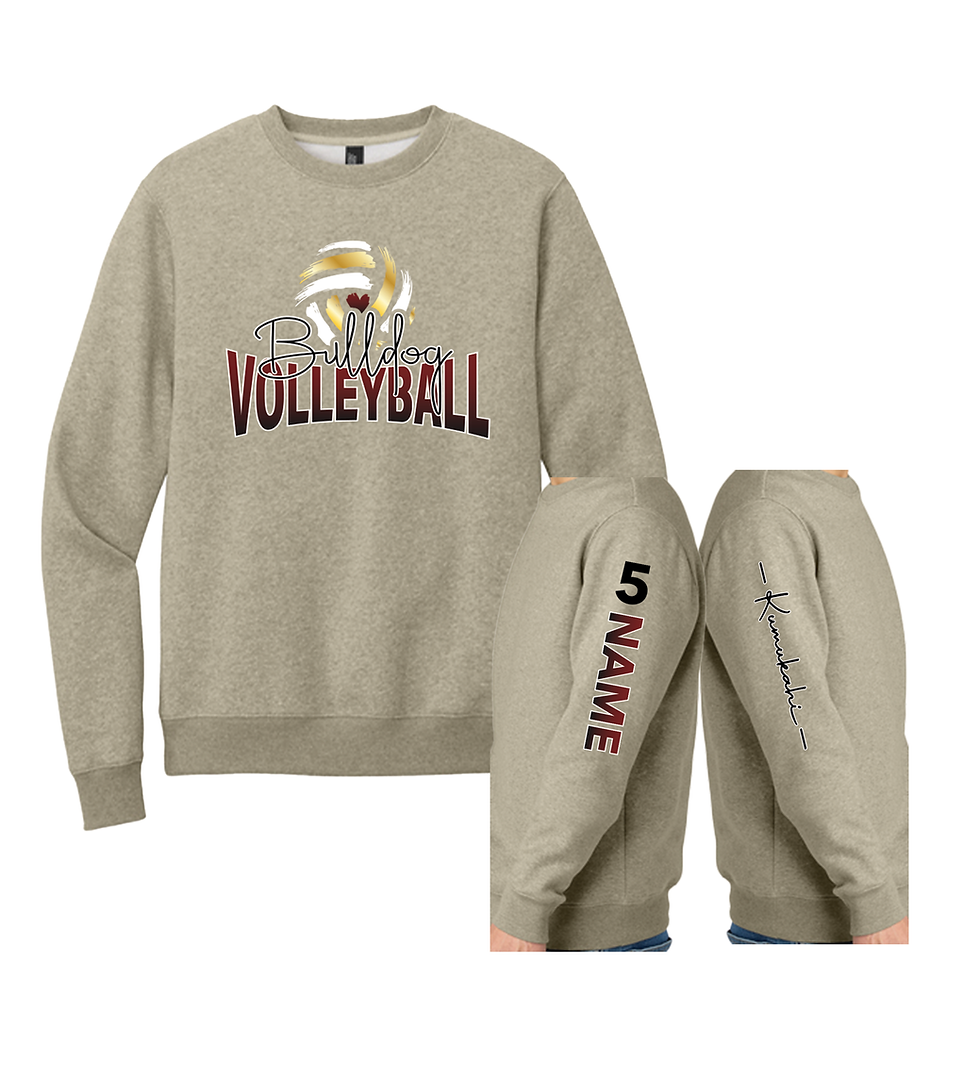 Thumbnail: 2025 Choteau Bulldog Volleyball T-shirts, Hoodies, Crewnecks, Maroon or Tan