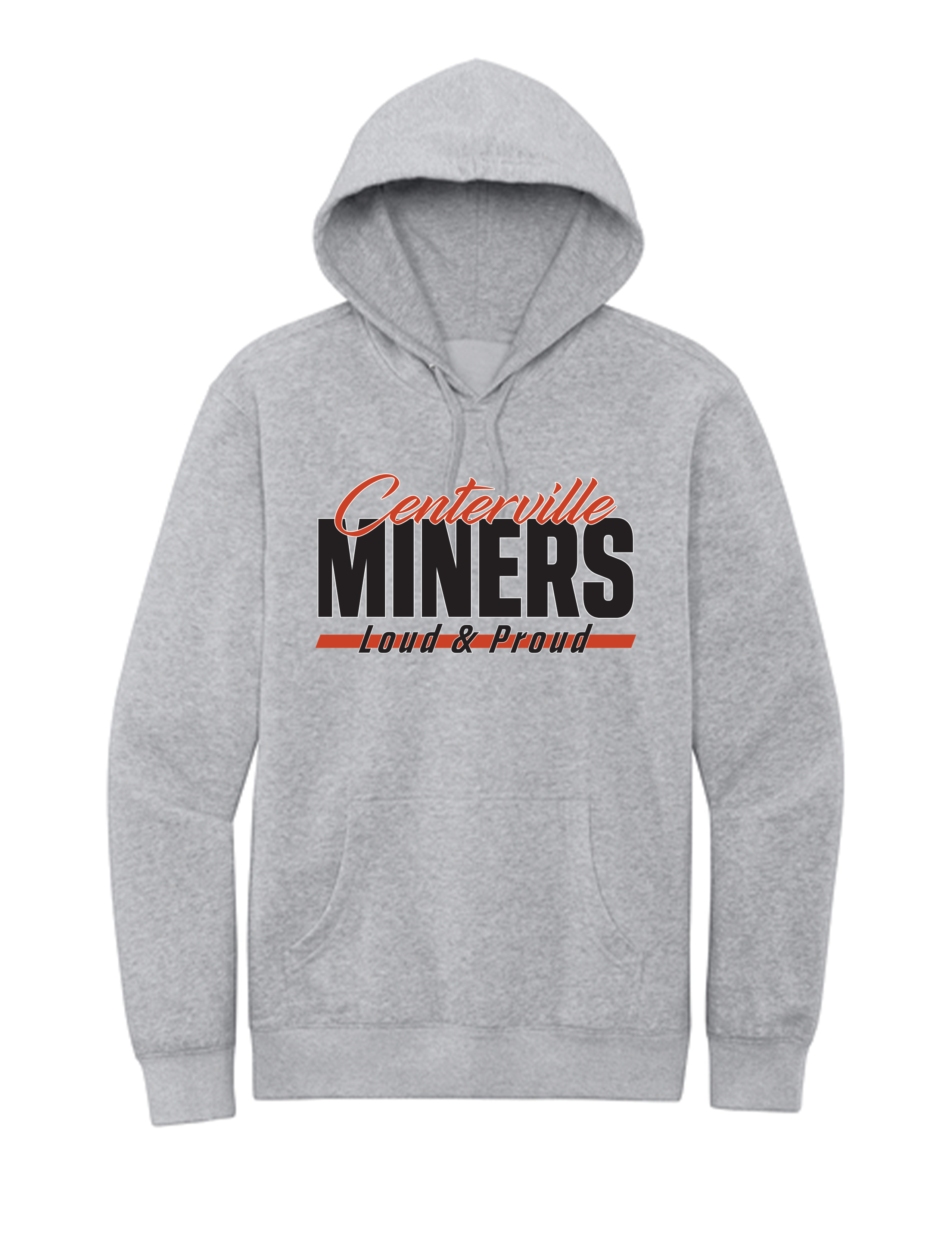 Centerville Miner Hoodies in Black, Gray, White, Adult, Youth