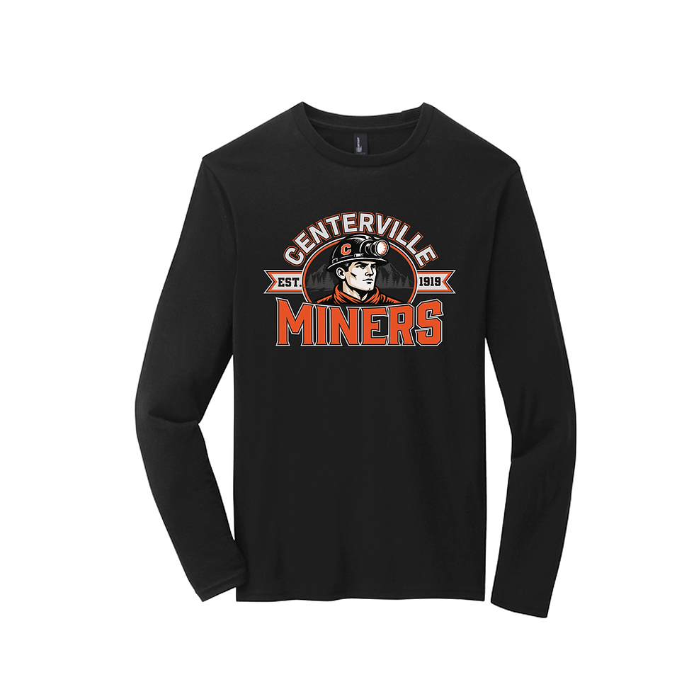 Thumbnail: 2026 Centerville Miner FALL Long Sleeve Shirts, Black, Gray, White, Adult, Youth