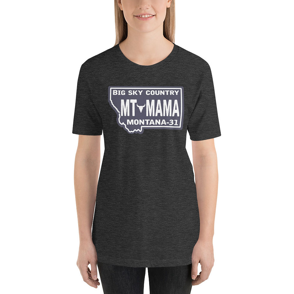 Thumbnail: Montana MT Mama Short-Sleeve T-Shirt State Outline, License Plate Design