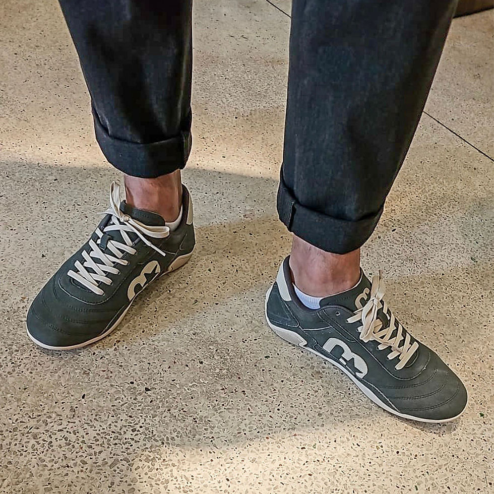 MYKOOD customer wearing his smart shoes