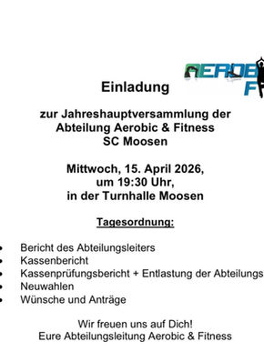 Einladung zur JHV - Aberobic & Fitness