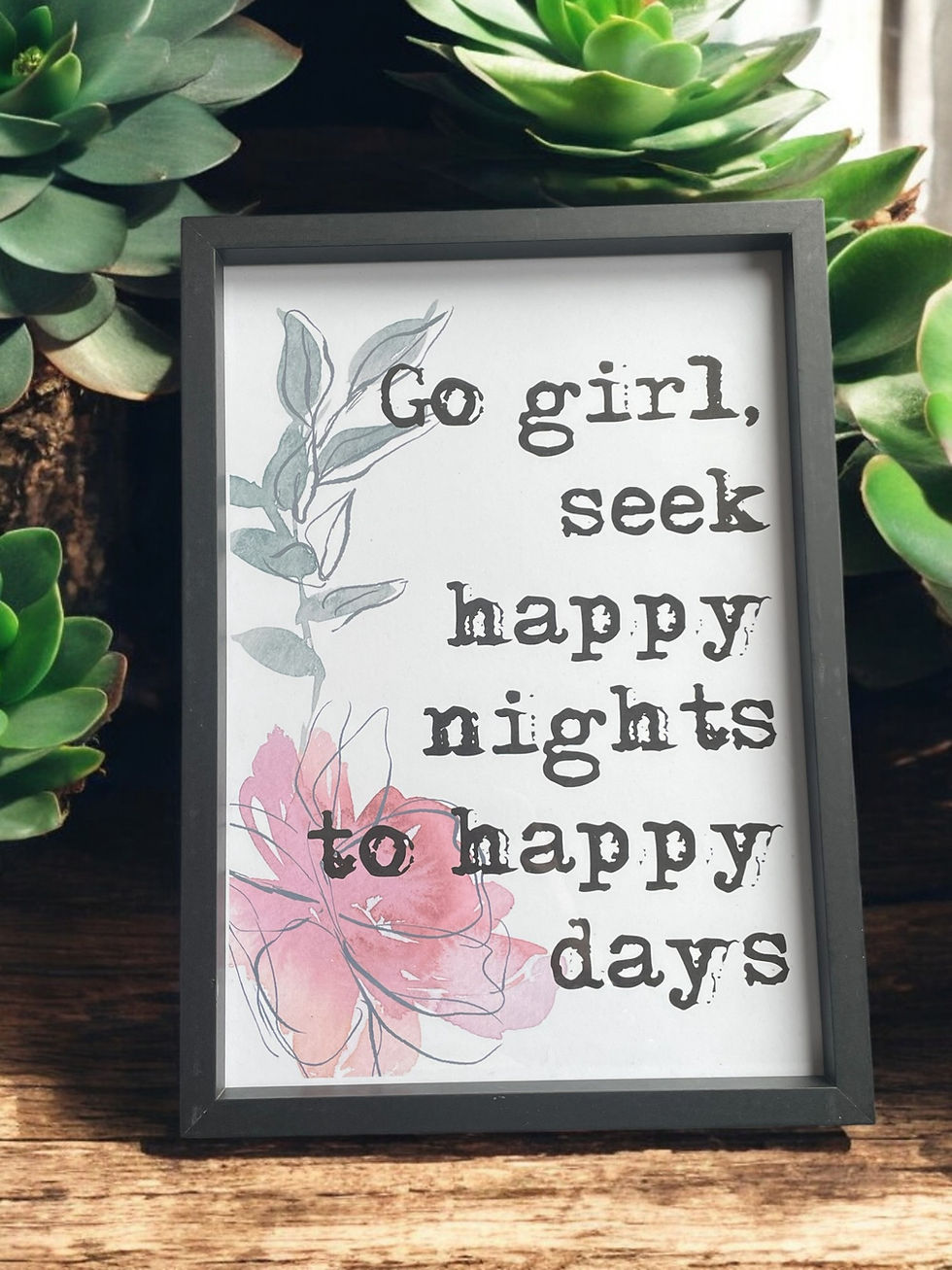 Thumbnail: Framed Shakespeare Print- Go girl, seek happy nights to happy days.