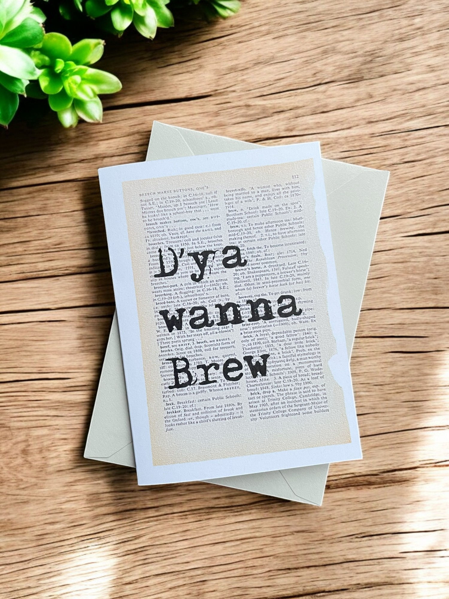 Manchester Quote Greetings Card "D'ya wanna brew"