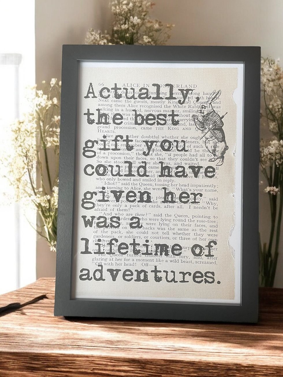 Thumbnail: Framed Print from Alice in Wonderland of Actually the best Gift