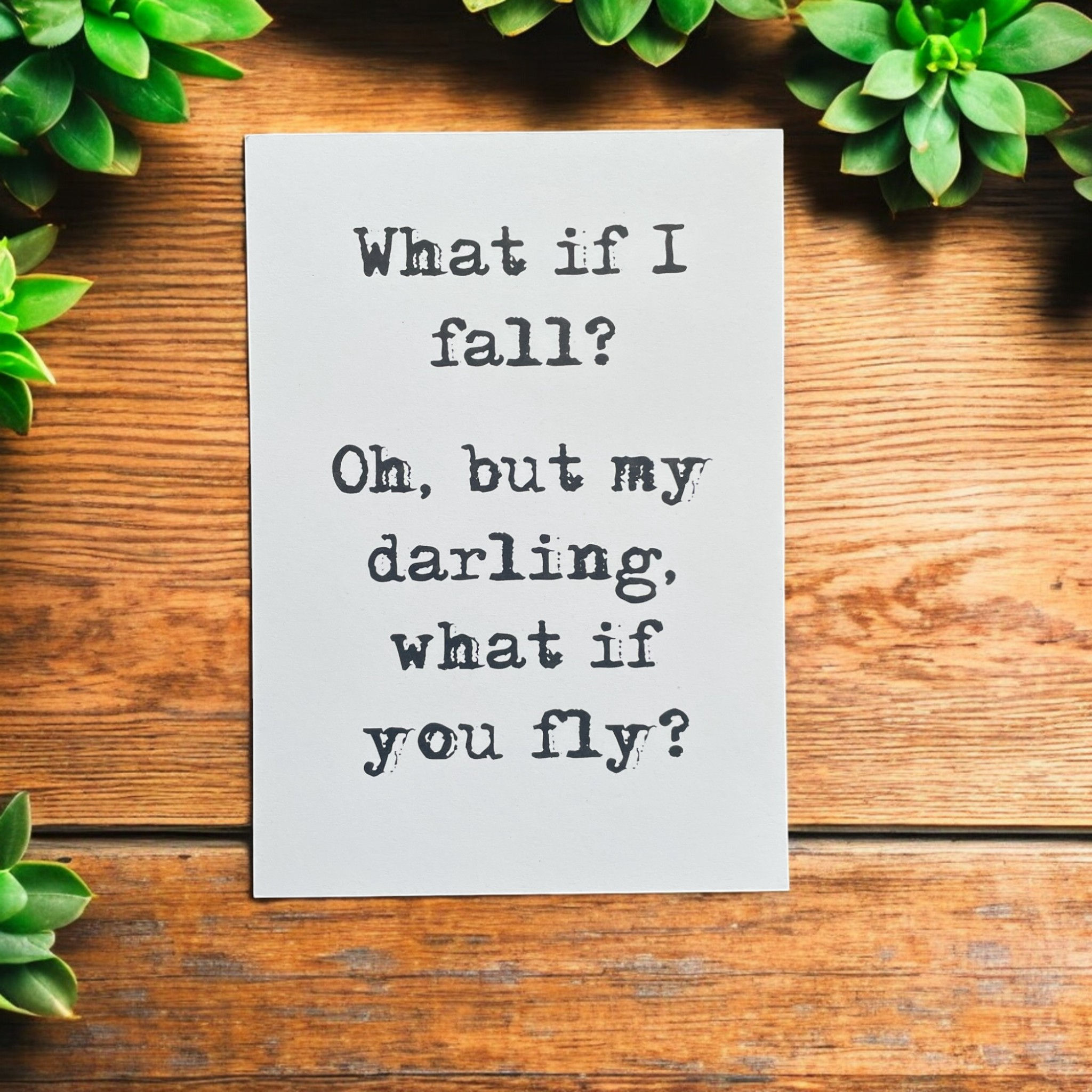 Unframed Inspirational print, What if I fall?