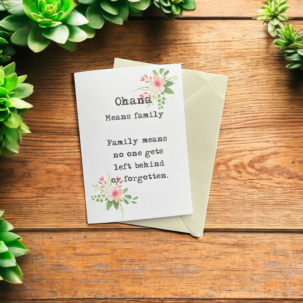 Thumbnail: Ohana Means Family Greetings card
