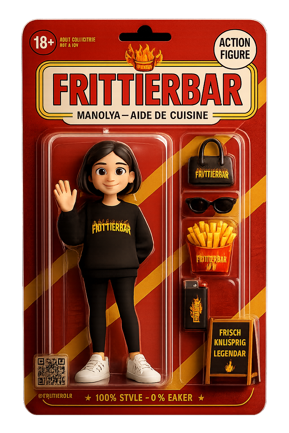 FrittierBar Teammitglied als Actionfigur im Blisterpack-Design, Figur 4