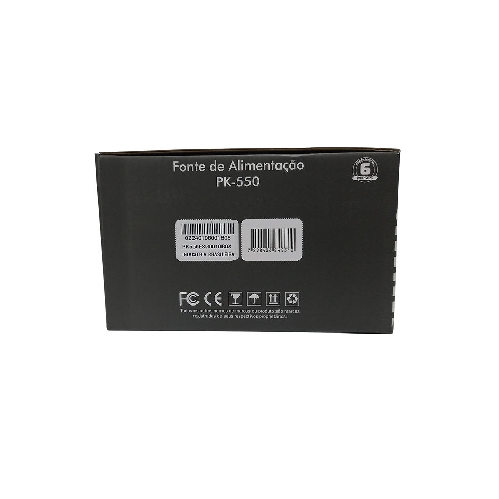 Miniatura: Fonte Atx 550w Real Gamer Pcwells Pk-550 24p. Bivolt C/ Cabo Cor Preto 110V/220V
