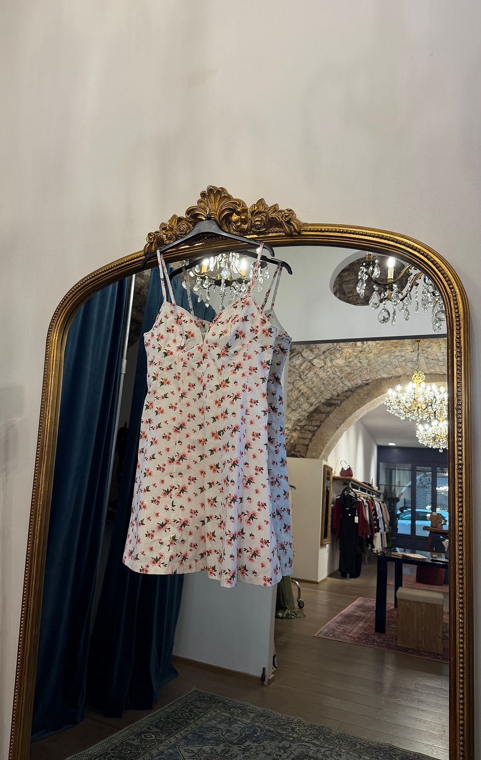 Miniatura: Abitino microfantasia a fiori con reggiseno balconcino 