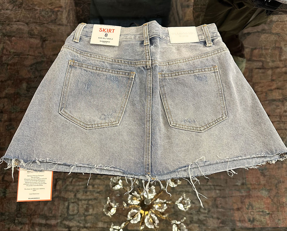 Miniatura: Minigonna jeans light blue taglio vivo 