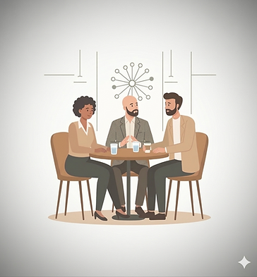 Collega’s in conflict in gesprek onder begeleiding van mediator