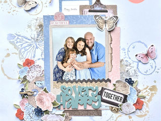 So Very Happy, a scrapbook layout about a family photoshoot by Paula Davis