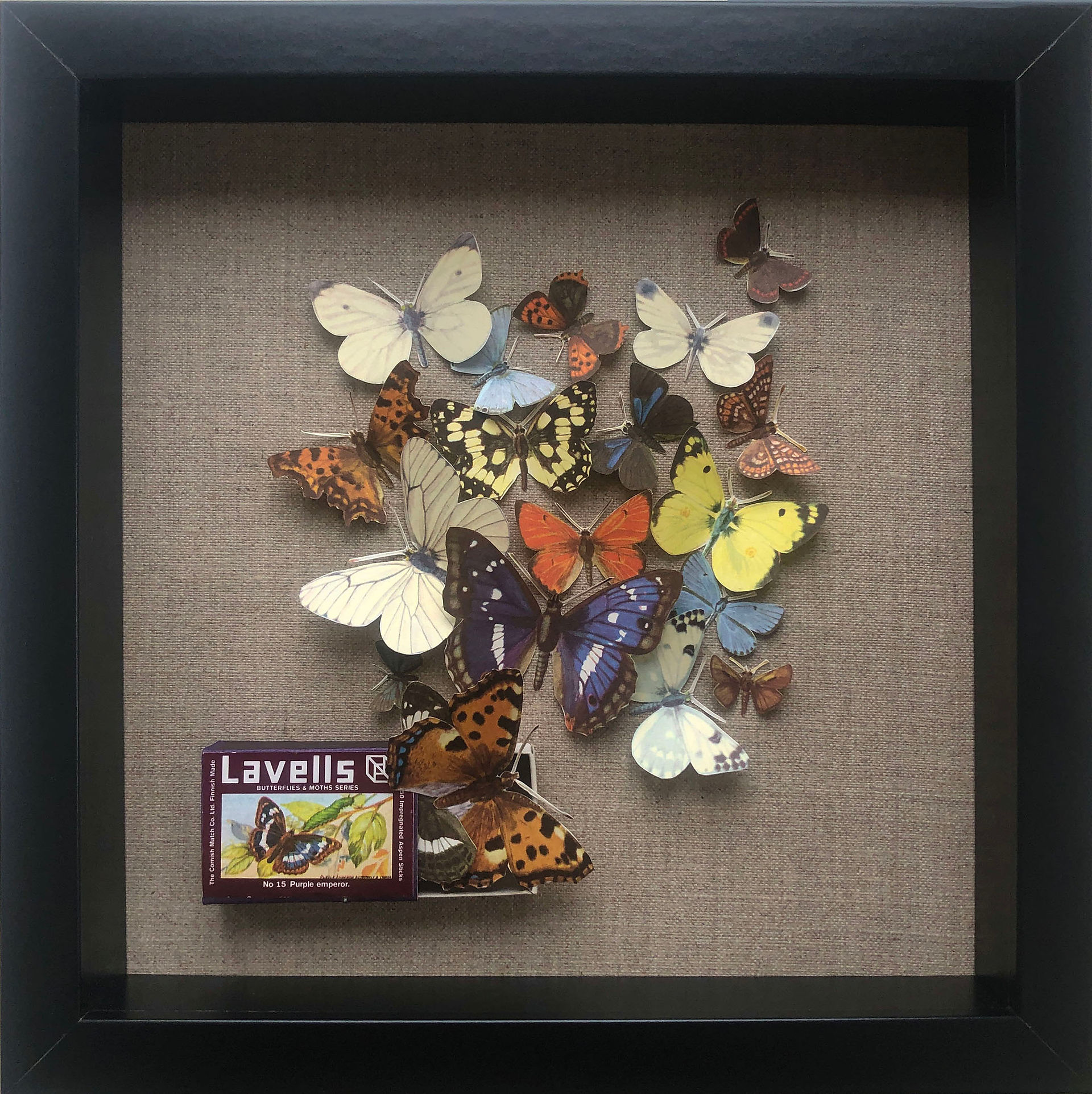 Take Flight Butterfly Collage - as this includes a wooden matchbox does it count as assemblage mixed media art?