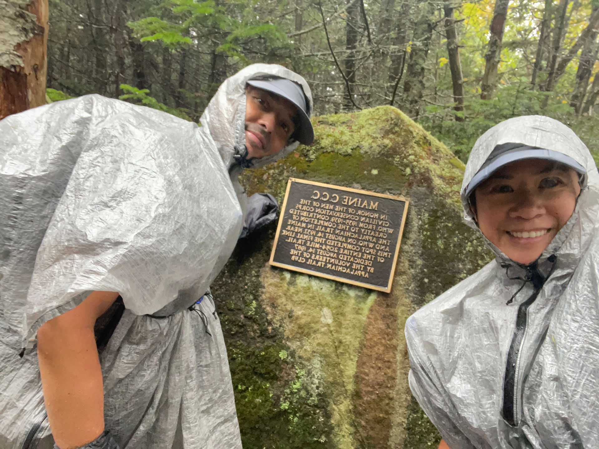 Hikers in the rain