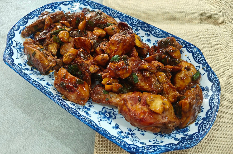 Fried Chicken with Button Mushrooms