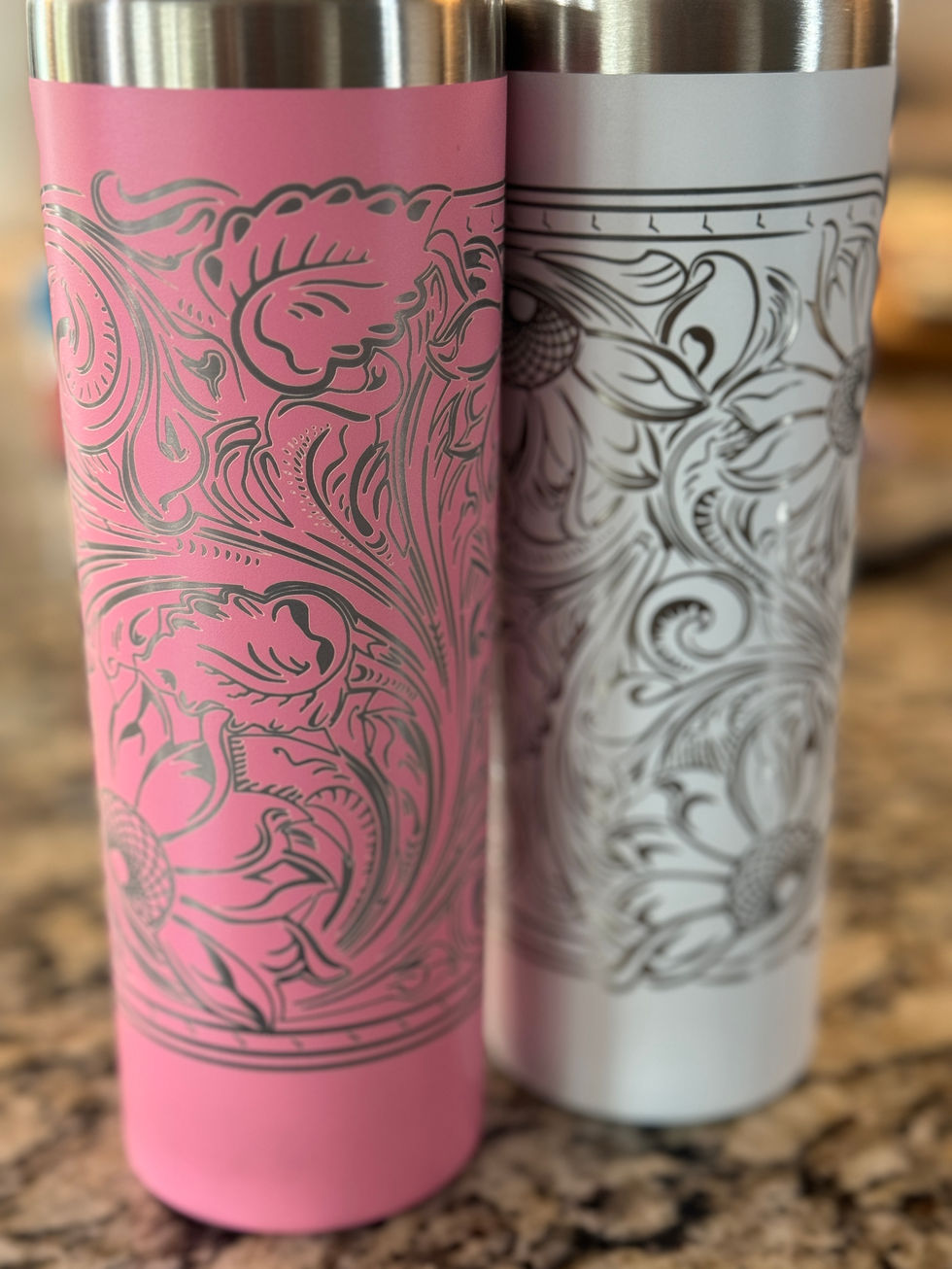 Leather look insulated tumbler