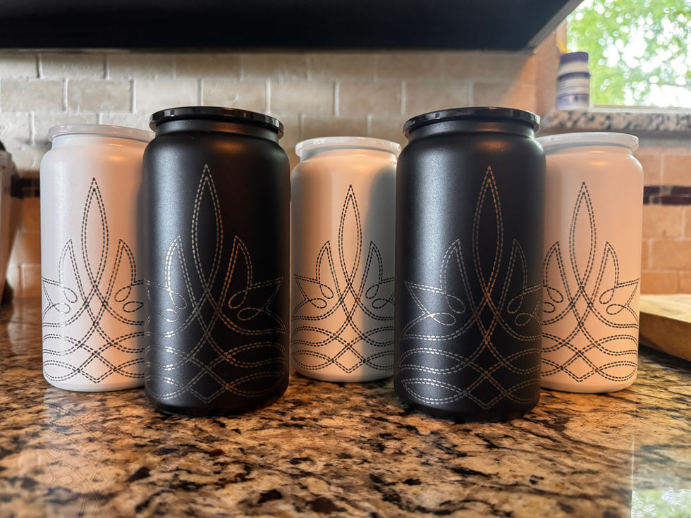 Iconic boot stitching on a cup