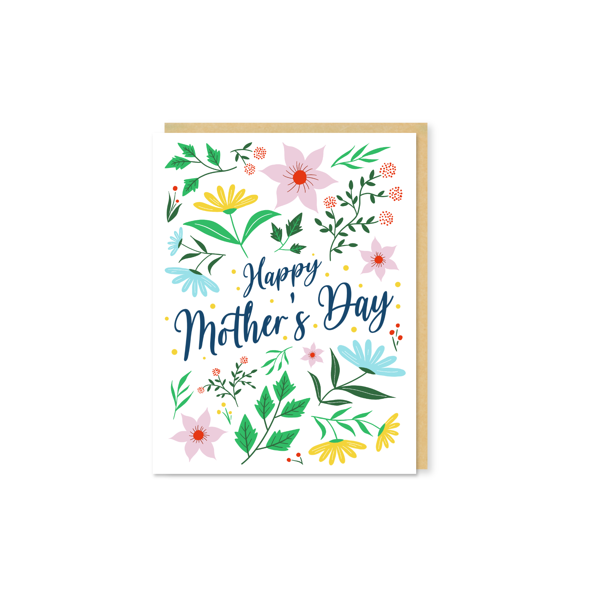 Happy Mother's Day Greeting Card - Floral White