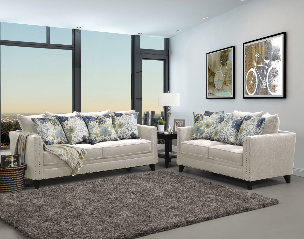 Uptown I Fabric Sofa Set