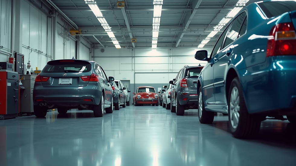 Eye-level view of a clean and organized auto repair shop in Las Vegas