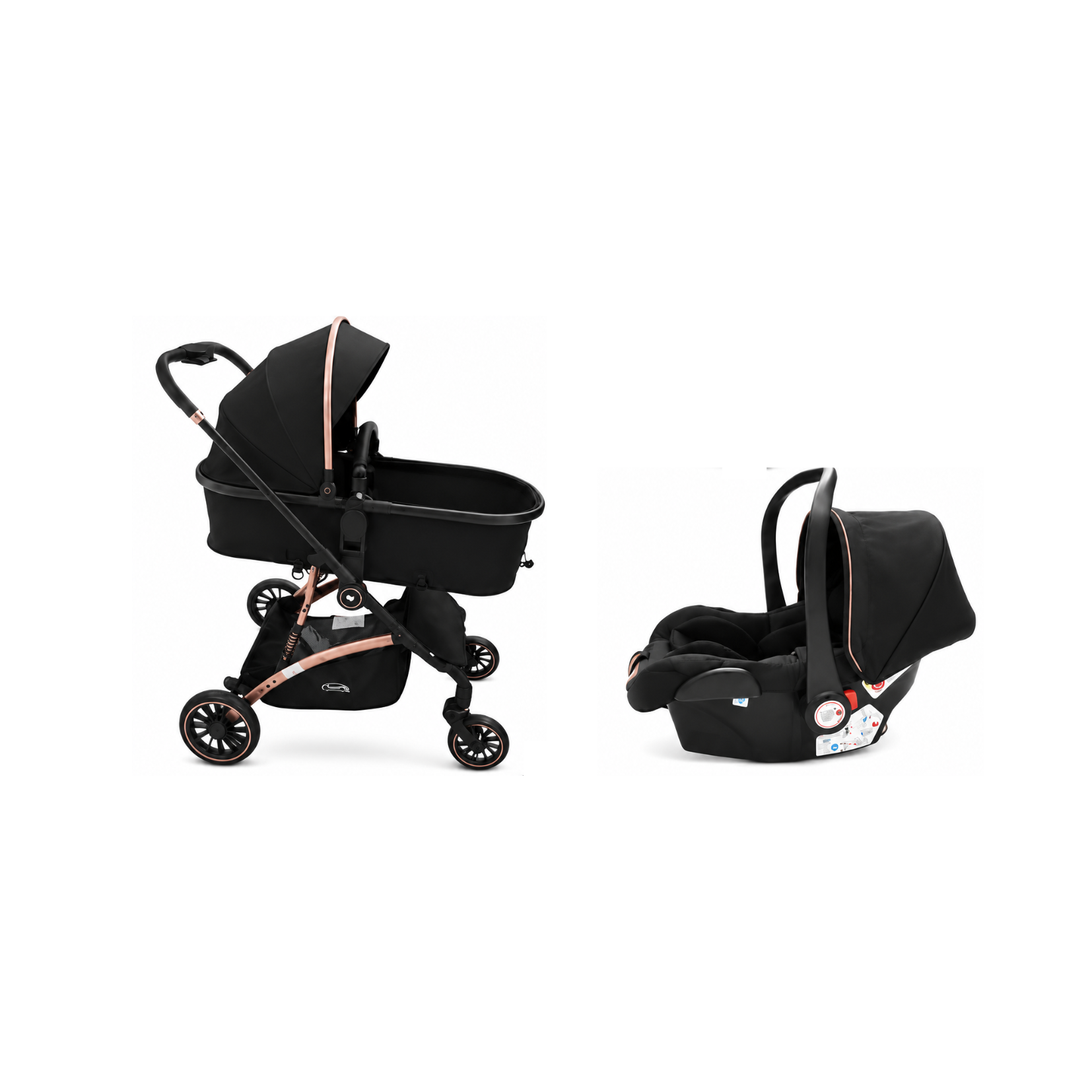 Coche Moisés con Portabebé CROSS Negro