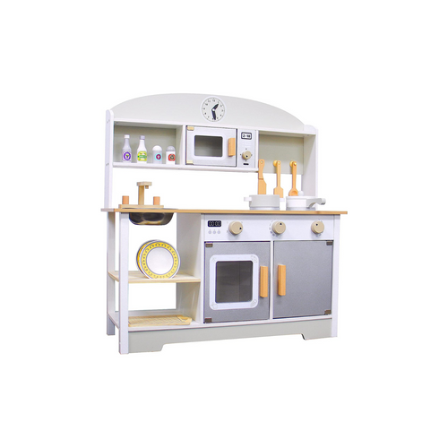Cocina De Juguete De Madera Con Luces Y Sonidos Reales – Incluye 8 Accesorios, Ideal Para Niños De 3 Años, Fomenta El Juego De Roles