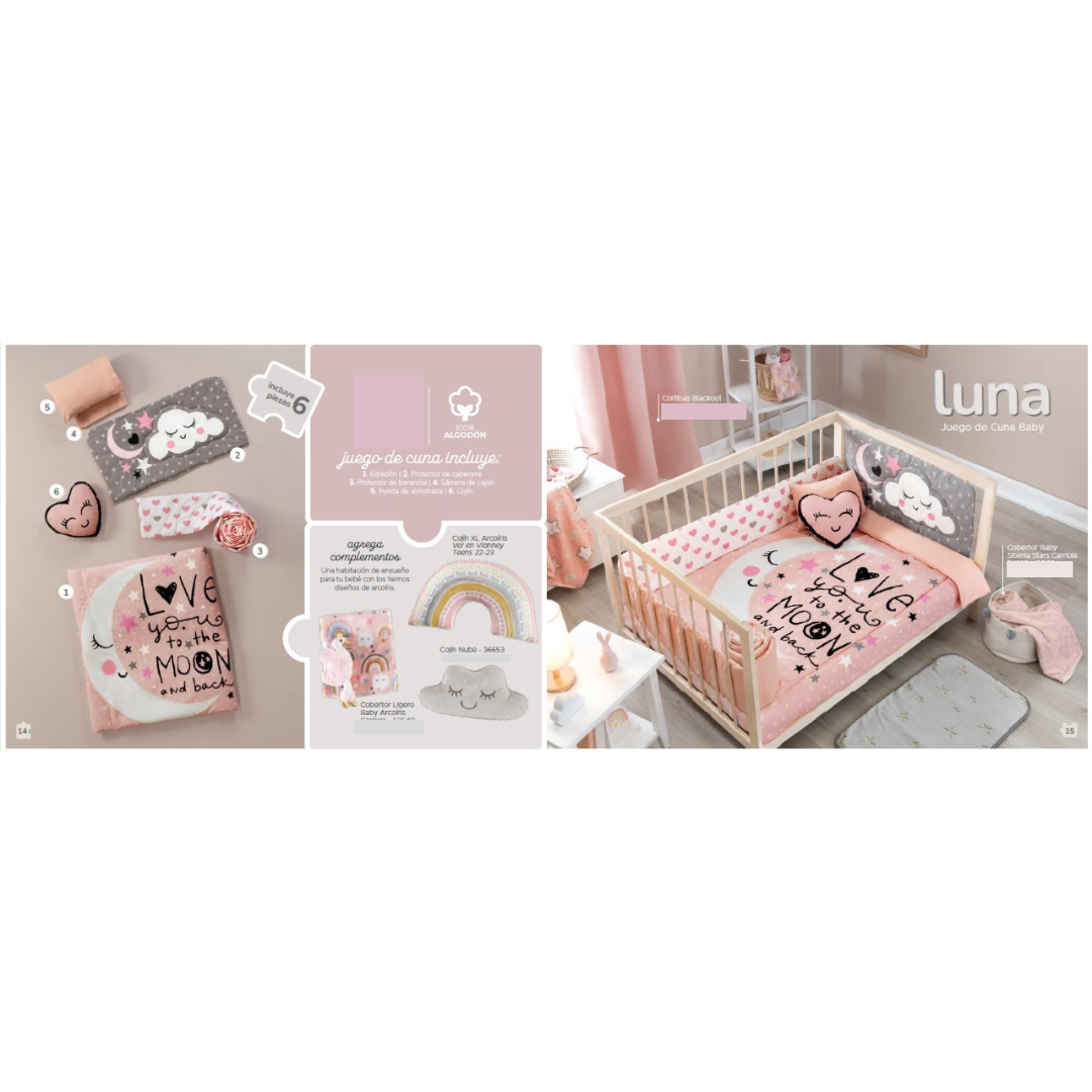 Set de Cuna - Luna Rosa
