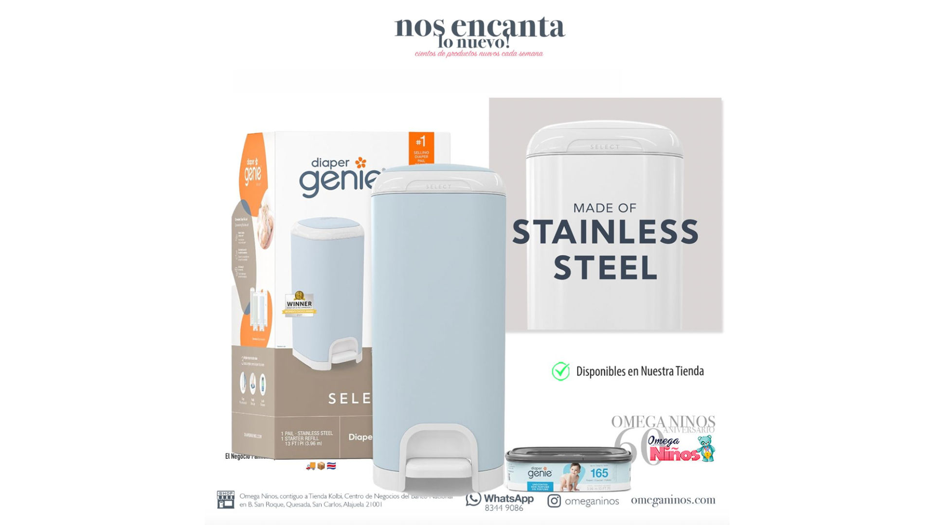 Basurero con 1 Refill - Genie, Celeste
