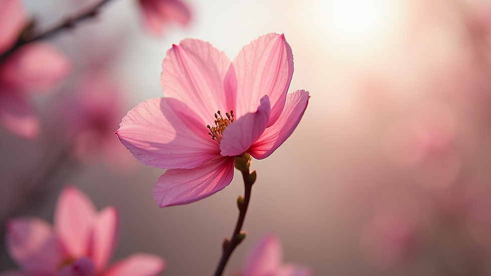 Close-up view of a blooming flower against a serene backdrop