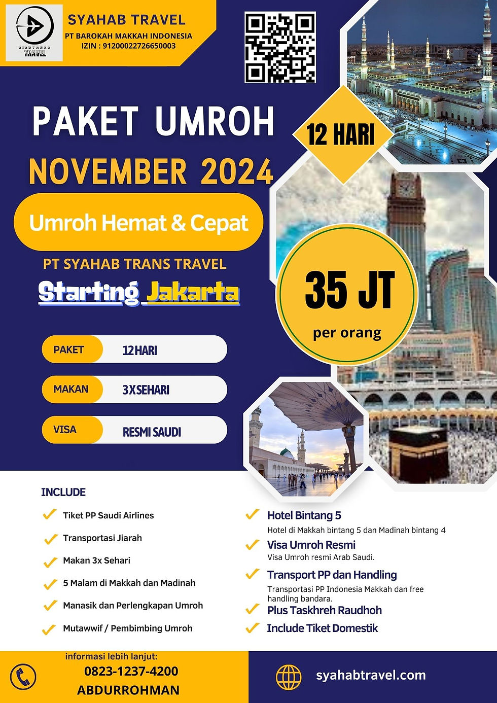 umroh PT SYAHAB TRANS TRAVEL - PT BAROKAH MAKKAH INDONESIA - PT SYAHAB TOUR TRAVEL