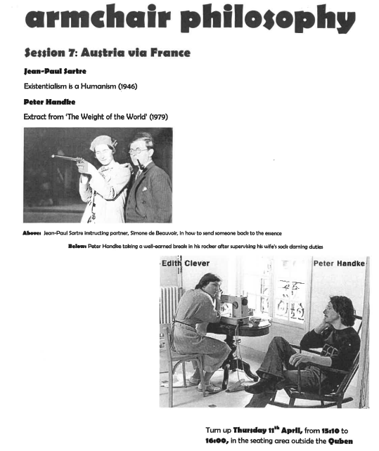 Armchair Philosophy 7 Sartre x Handke