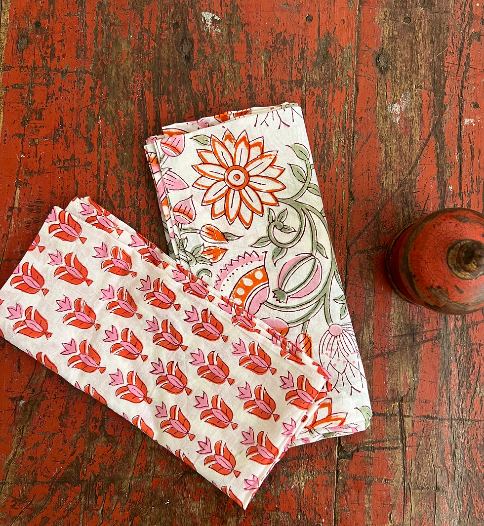 serviette imprimé indien pliée