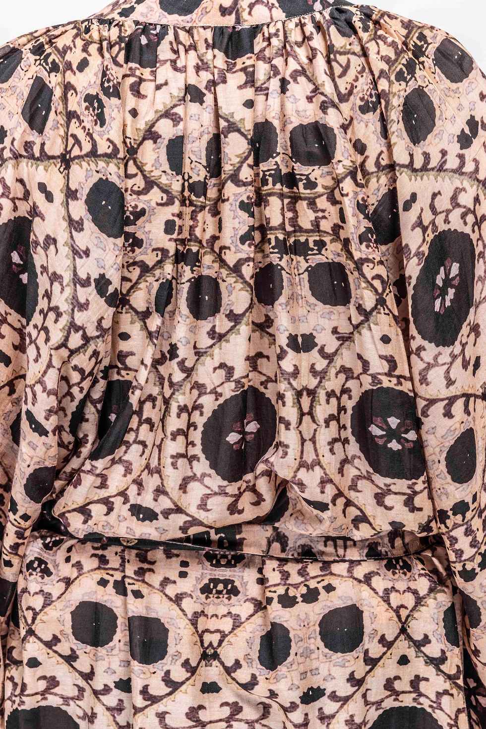 Thumbnail: Robe imprimée en coton et soie  détail