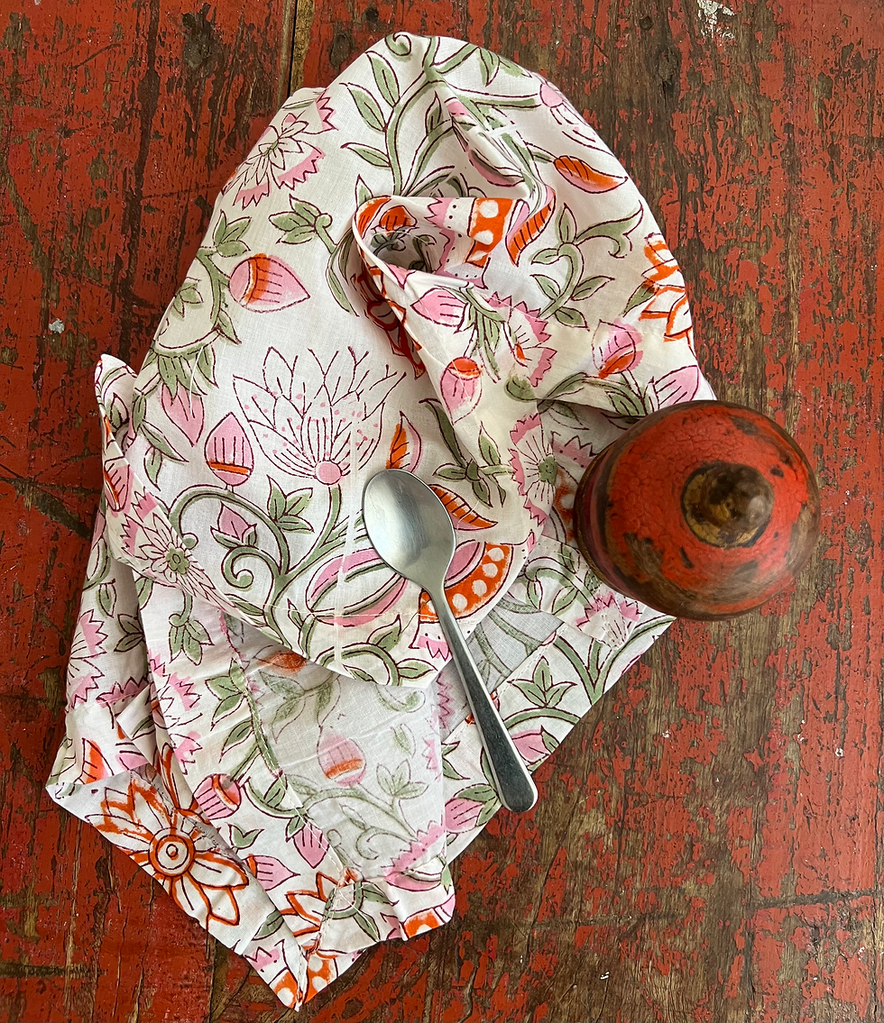 serviette imprimé indien dépliée