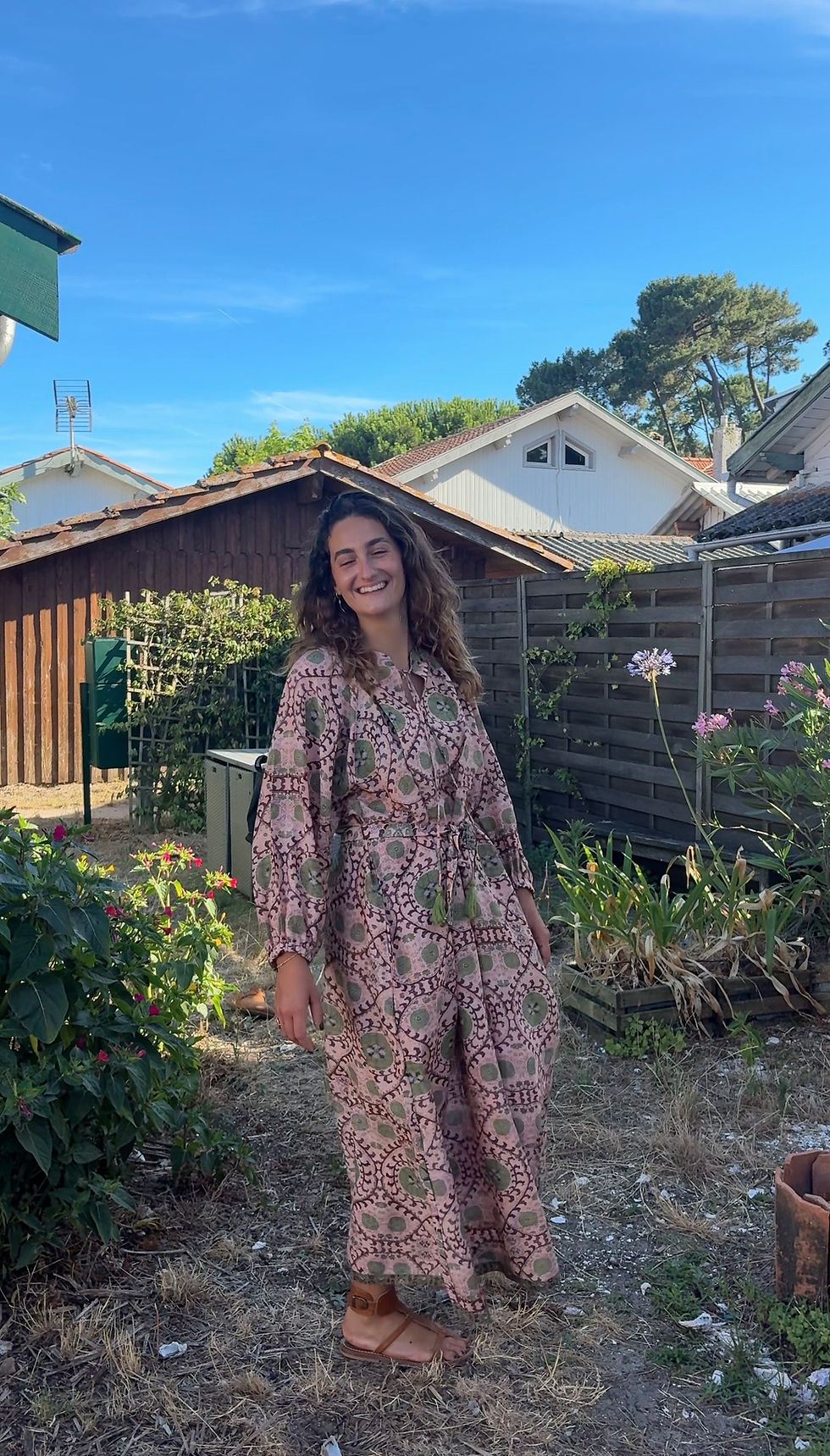 robe indienne en coton et soie vue de face