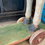 Thumbnail: Cheval en bois polychrome sur roulettes - ref 789