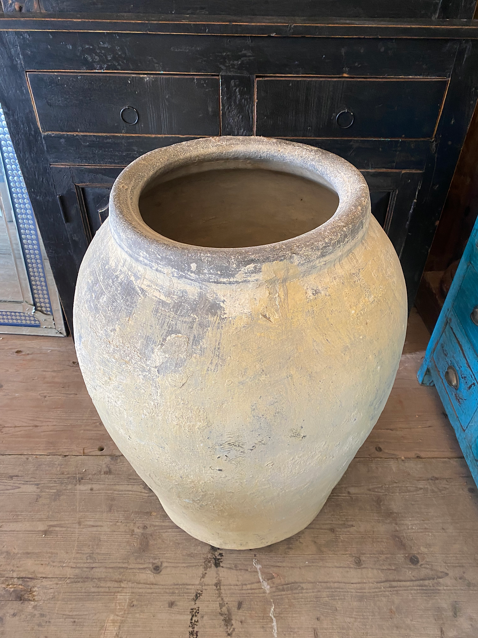 Thumbnail: Ancienne jarre à grains indienne - ref975