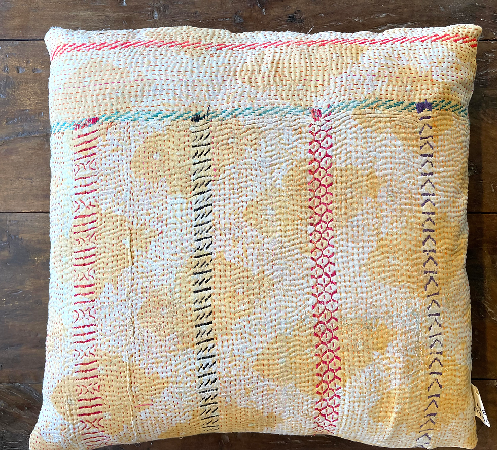 Miniature : Coussin en kantha vintage - 45x45 cm