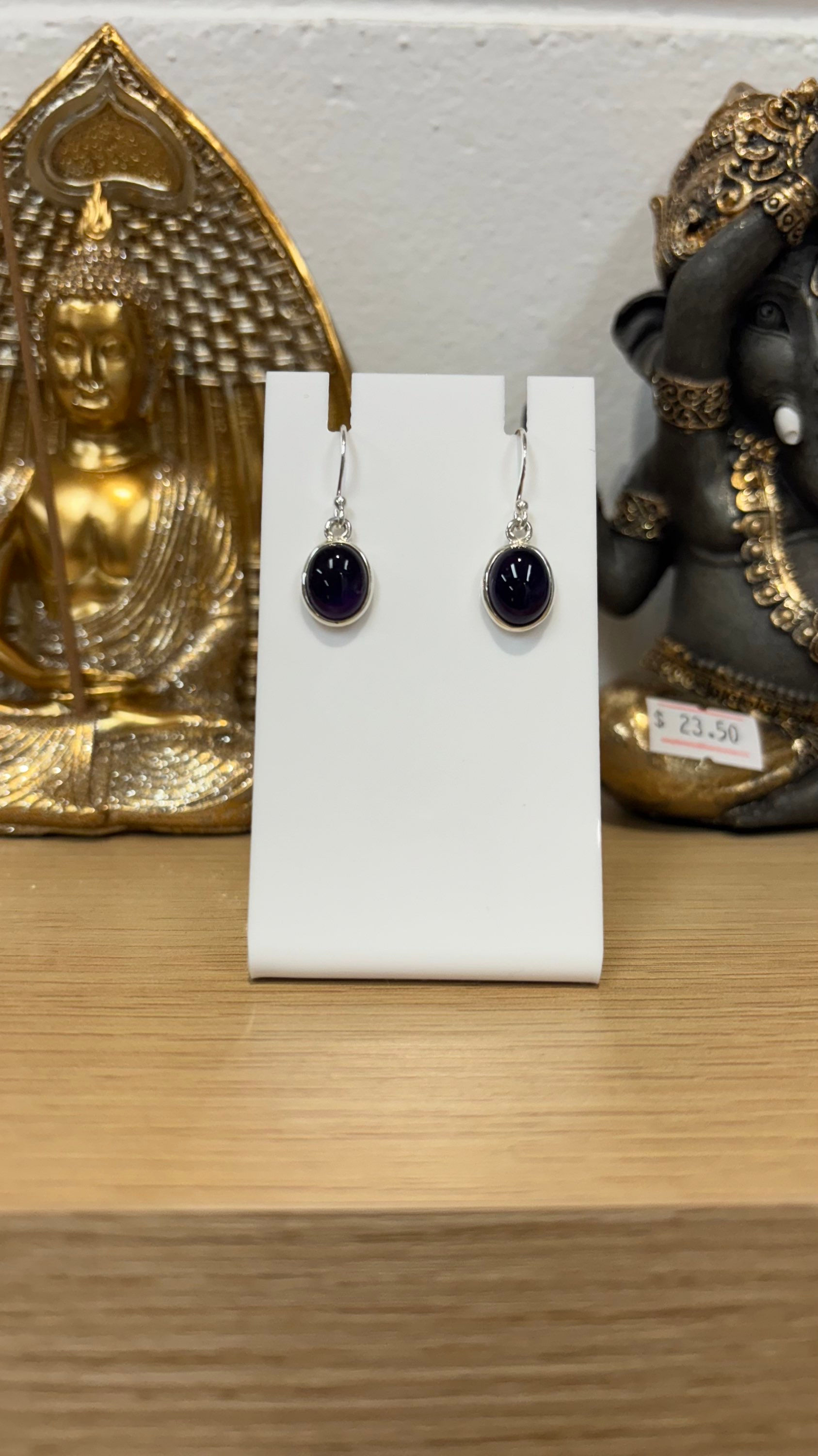 Sterling silver  Dark Purple amethyst earrings 