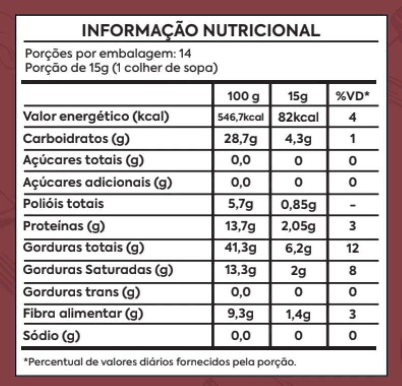 Miniatura: pasta de castanha sabor chocolate 52% 205 g