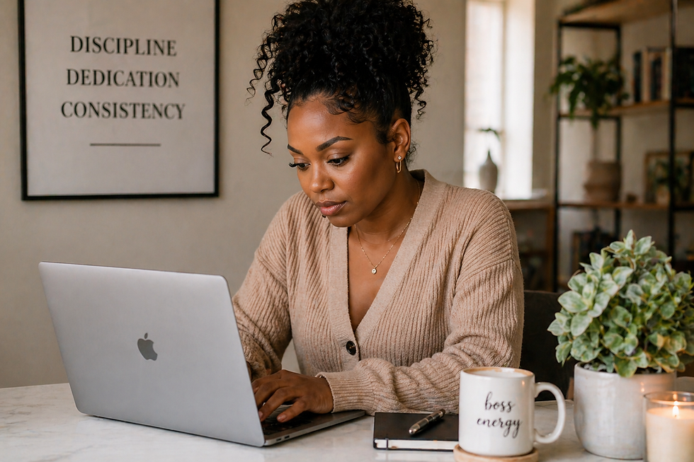 Black Woman typing on a laptop while writing an email, showing how ChatGPT is used for daily tasks and productivity