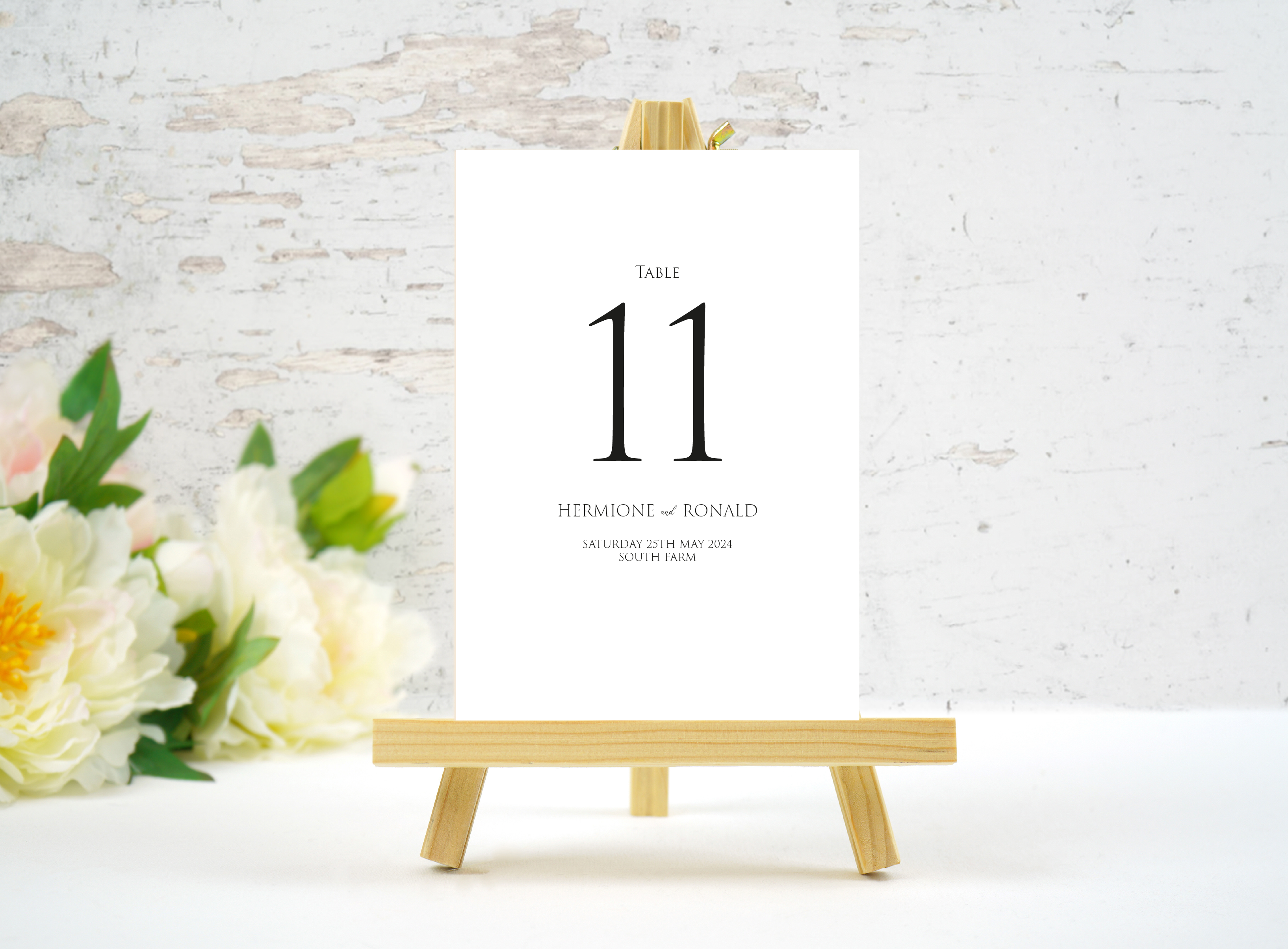 Table Numbers & Names, Table Number - Jasmine