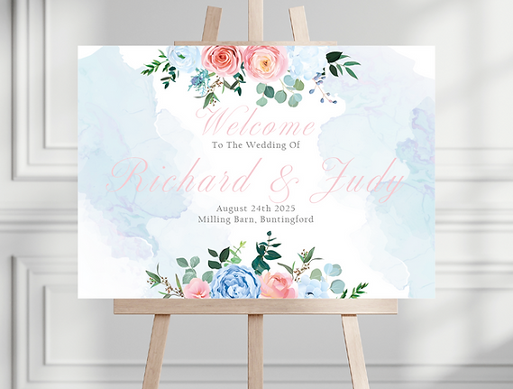 The Flower & Water Splash Marks Collection Wedding Signs